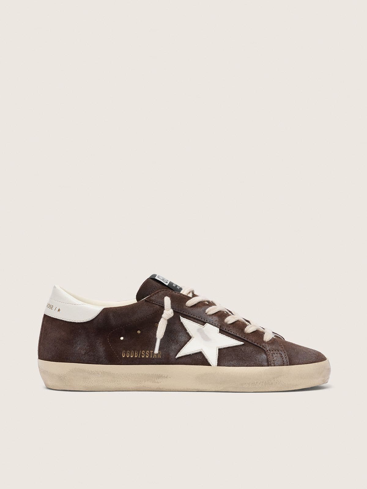 Golden Goose Super-Star Donna in Suede Marrone con Stella Bianca