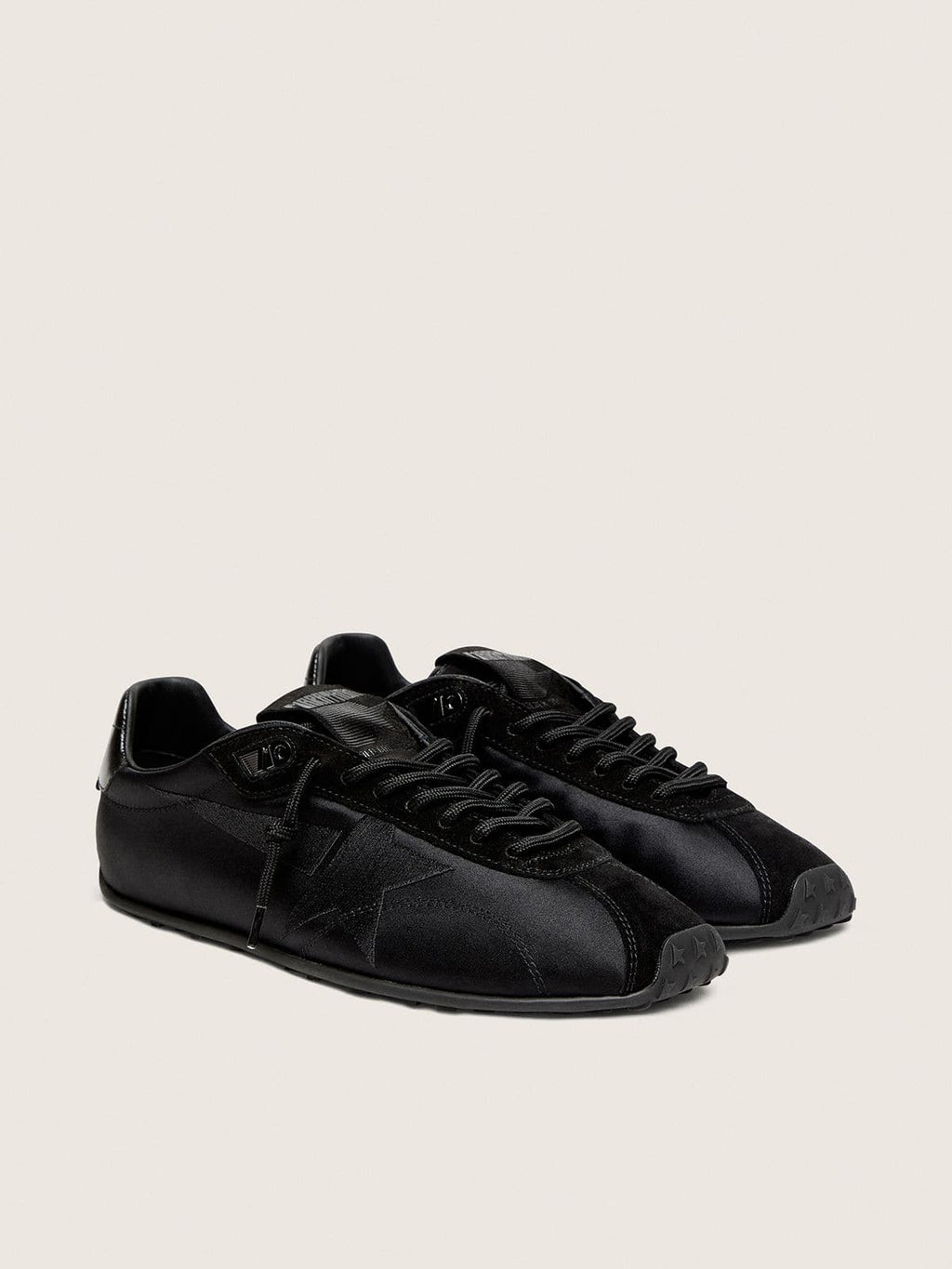 Golden Goose Marathon Speed Donna in Satin Nero con Stella Nera