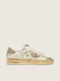 Golden Goose Stardan Ltd Donna in Suede e Nappa Bianca con Stella Oro