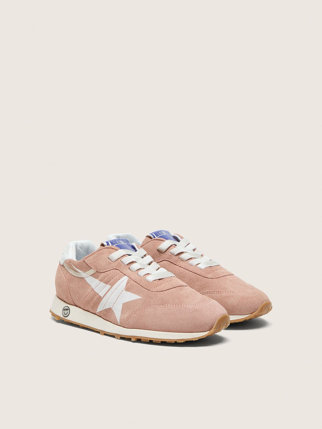 NUOVO ARRIVO - Golden Goose Marathon Young in suede rosa con stella bianca