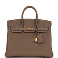 Hermes Birkin 25 Etoupe Togo Gold Hardware – Accessorio premium elegante