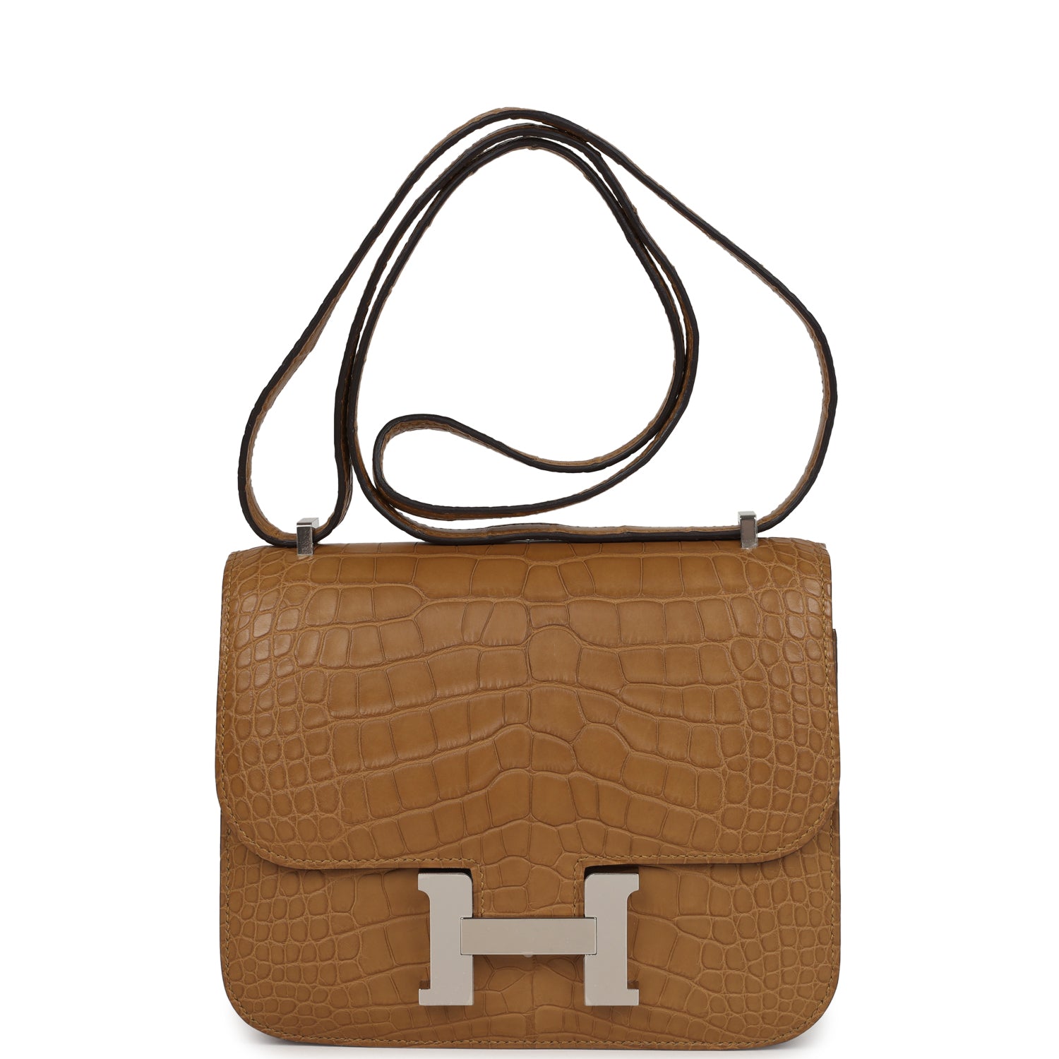 Hermes Constance 18 Kraft Matte Alligator Palladium Hardware – Accessorio premium elegante