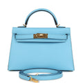 Hermes Kelly Sellier 20 Celeste Epsom Gold Hardware – Accessorio premium elegante