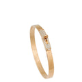 Hermes 18K Rose Gold 61 Diamond Kelly Small Model Bracelet – Accessorio premium elegante