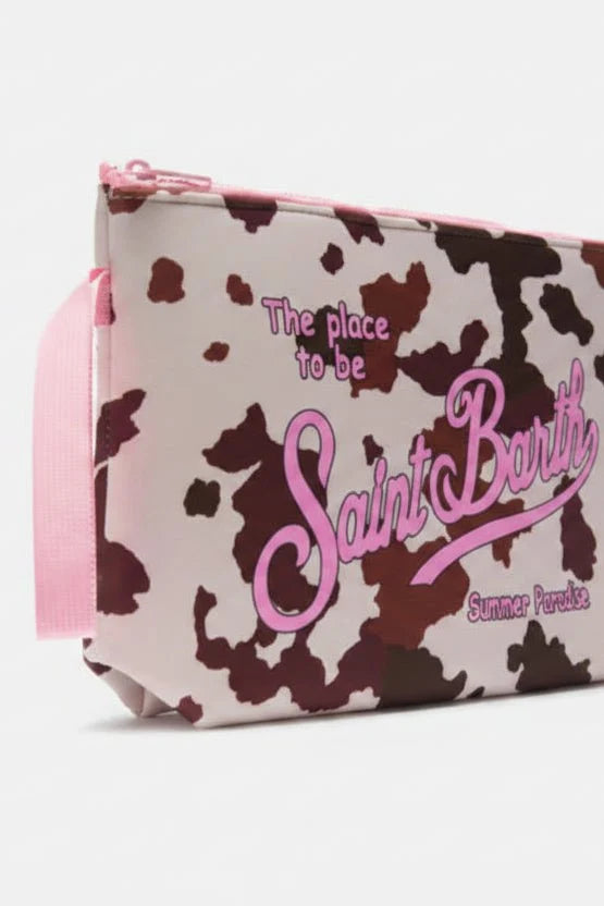 Maxi pochette Aline cow skin rosa in scuba