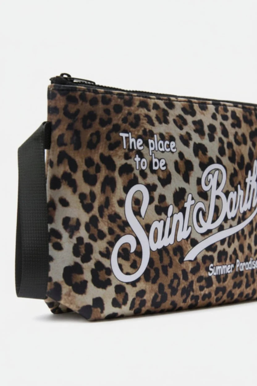 Maxi pochette Aline leopard in scuba
