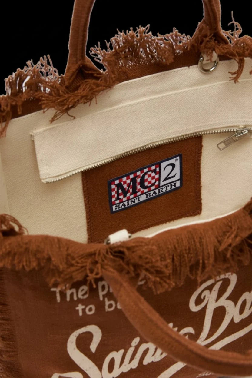 Borsa Colette in canvas marrone con logo