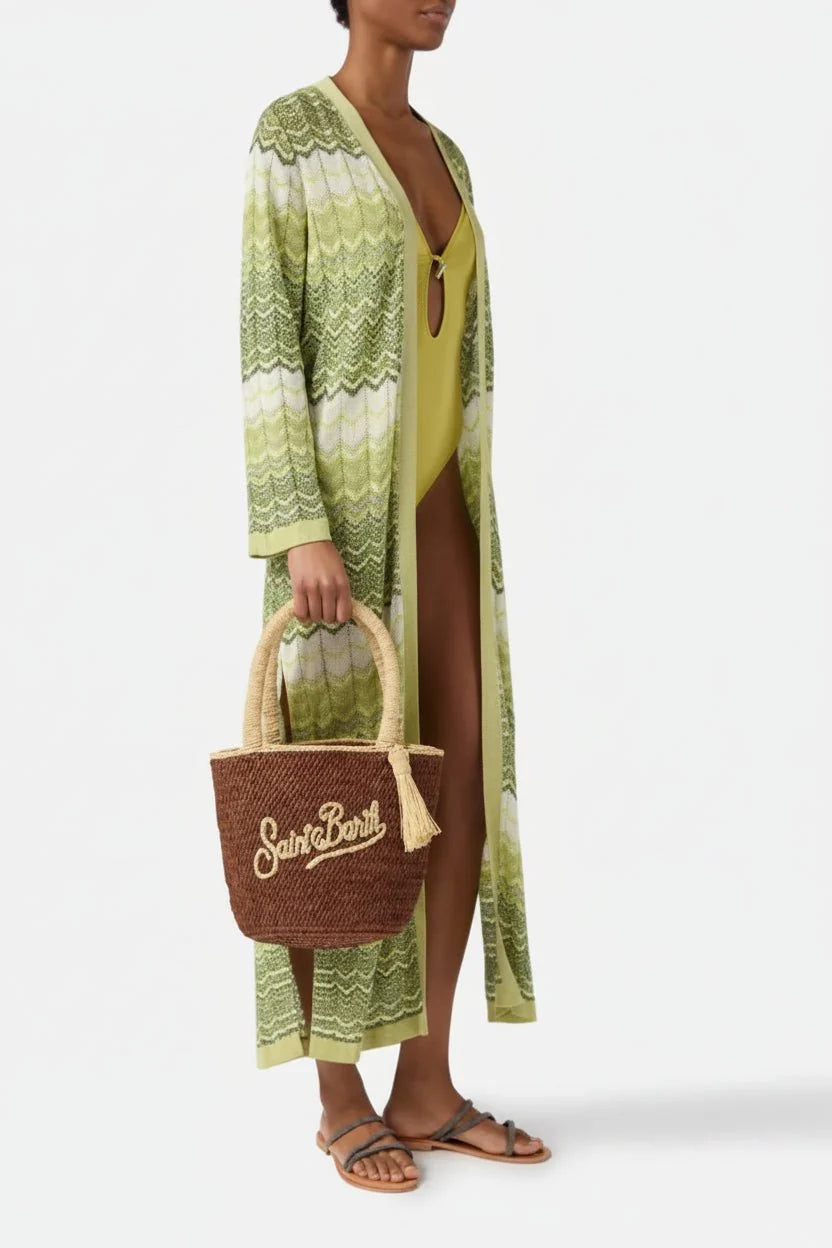 Borsa Marcy in raffia marrone a secchiello