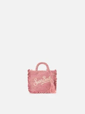 Borsa Raffia Volant Mini rosa
