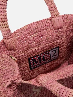 Borsa Raffia Volant Mini rosa
