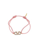 Valentino Pink Vlogo Crystal Cord Bracelet – Accessorio premium elegante
