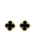 Van Cleef & Arpels 18K Yellow Gold Onyx Sweet Alhambra Stud Earrings – Accessorio premium elegante