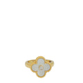 Van Cleef & Arpels 18K Yellow Gold MOP 1 Diamond Vintage Alhambra Ring 53 – Accessorio premium elegante