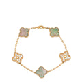 Van Cleef & Arpels 18K Rose Gold 5 Motifs Diamond Vintage Alhambra Bracelet – Accessorio premium elegante