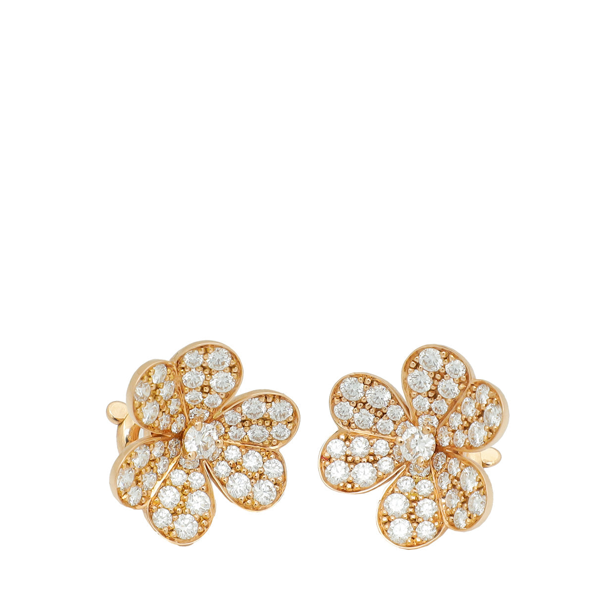 Van Cleef & Arpels 18K Rose Gold 86 Diamond Frivole Small Model Earrings – Accessorio premium elegante