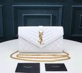 YSL BORSA ENVELOPE GRAIN DE POUDRE MIX MATELASSÉ WHITE – Accessorio premium elegante