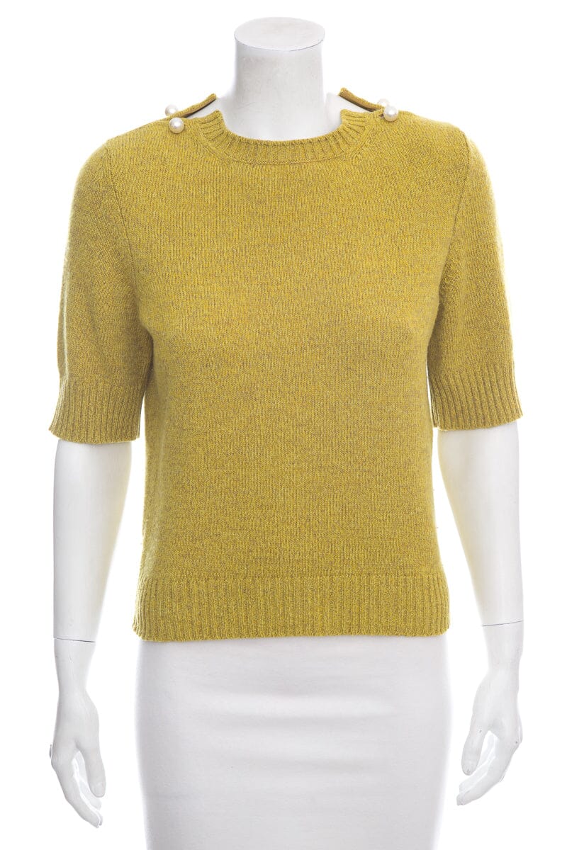 Chanel 2007 Chartreuse Short Sleeve Sweater SZ 36 – Accessorio premium elegante