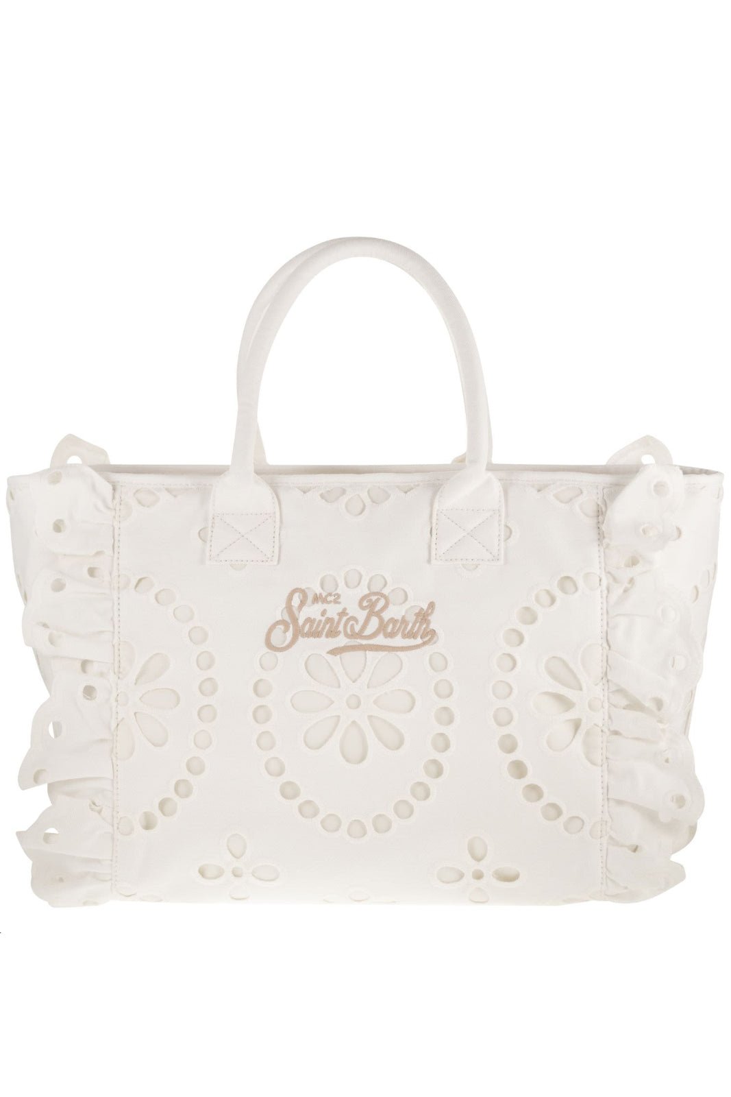 Borsa Vanity in pizzo sangallo bianco