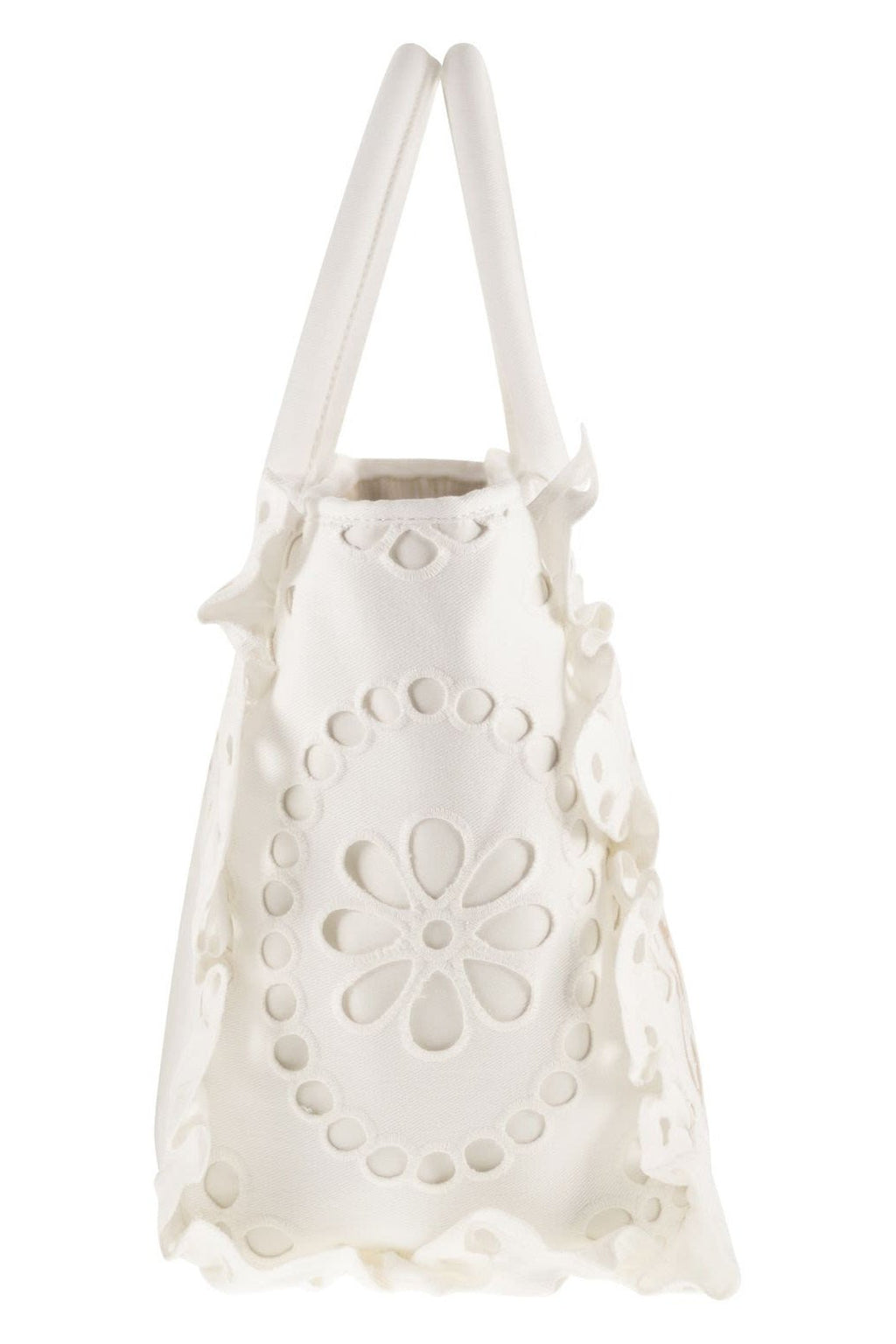 Borsa Vanity in pizzo sangallo bianco