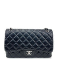 CHANEL 2010-2011 Classic Jumbo Double Flap Lambskin Bag w/Silver – Accessorio premium elegante