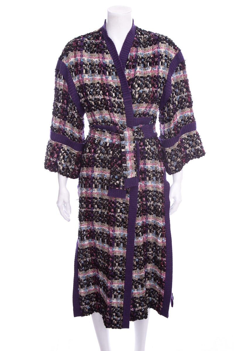 Chanel 2007 Purple & Black Tweed Sweater SZ 42 – Accessorio premium elegante