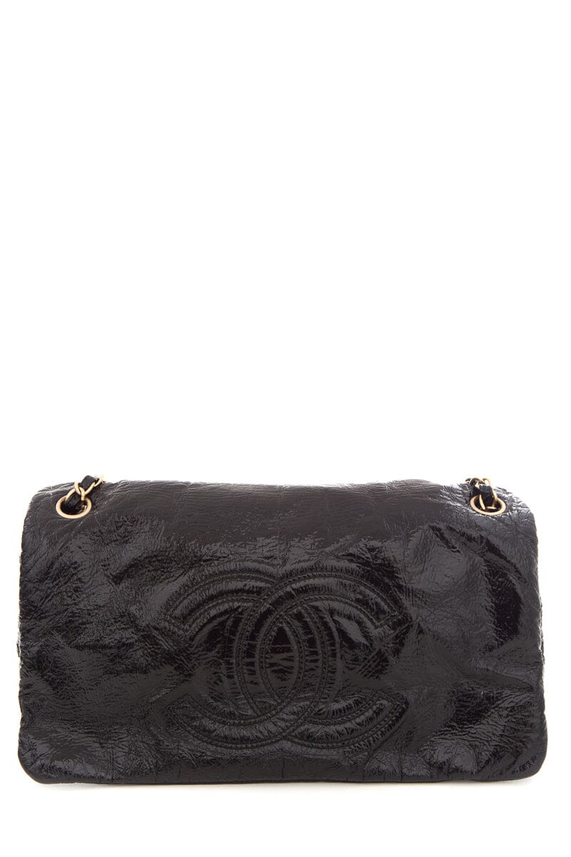 Chanel 2006 Black Vinyl Medium Rock & Chain Flap Handbag – Accessorio premium elegante