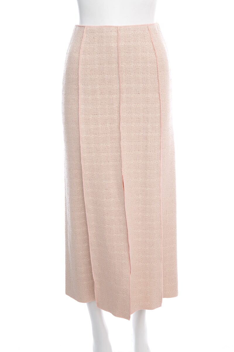 Chanel 1999 Pink Woven Linen Maxi Skirt SZ 36 – Accessorio premium elegante