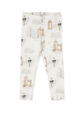 Leggings con stampa per bambina Monnalisa bianco con trama jersey – Accessorio premium elegante