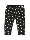 Leggings per neonata Moschino Kids nero con stampa cuori – Accessorio premium elegante