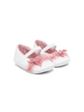 Ballerine per neonata Colorichiari bianco con fiocco rosa – Accessorio premium elegante
