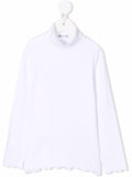 Top a maniche lunghe per bambina Il Gufo bianco con scollo rotondo – Accessorio premium elegante
