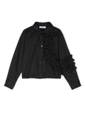 Camicia nera per bambina in popeline MSGM Kids – Accessorio premium elegante
