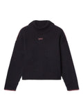 Maglione a coste Off Stamp per bambina Off-White Kids nero con collo finto – Accessorio premium elegante