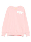 Felpa con stampa logo per bambina Off-White Kids rosa con polsini a coste – Accessorio premium elegante