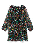 Abito per bambina Stella McCartney Kids nero con stampa stelle all over – Accessorio premium elegante