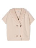 Camicia per bambina Donsje beige con chiusura doppiopetto – Accessorio premium elegante
