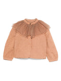 Giubbino Dannae per bambina Donsje marrone con inserto in tulle – Accessorio premium elegante