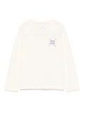 T-shirt per bambina Douuod Kids ecru con applicazione logo sul petto – Accessorio premium elegante