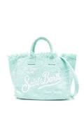 Borsa Vanity in canvas acqua
