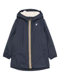 Giacca per bambino K Way Kids blu con cappuccio e zip frontale – Accessorio premium elegante