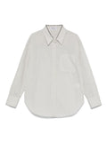 Camicia per bambina Brunello Cucinelli Kids a righe bianco e grigio – Accessorio premium elegante