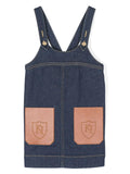 Vestito di cotone per bambina Elisabetta Franchi La Mia Bambina blu con scollo a V – Accessorio premium elegante