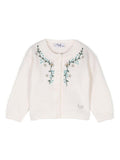 Cardigan in lana ricamato per neonato Il Gufo bianco con bordino a coste – Accessorio premium elegante
