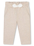 Pantaloni con fiocco per neonato Chloé Kids beige con taglio straight – Accessorio premium elegante
