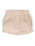 Pantaloncini per neonati Donsje Venne beige in finta pelliccia – Accessorio premium elegante