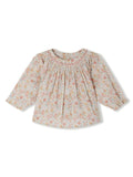 Blusa a fiori per neonata Bonpoint rosa con scollo rotondo – Accessorio premium elegante