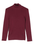 Maglione con logo a intarsi per bambina Elisabetta Franchi La Mia Bambina bianco con collo alto – Accessorio premium elegante