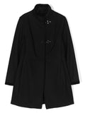 Cappotto per bambino Fay Kids nero a collo alto con chiusura frontale con bottoni – Accessorio premium elegante