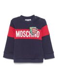 Felpa con stampa per neonato Moschino Kids blu con orlo dritto – Accessorio premium elegante