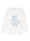 Maglietta Castello per bambina Monnalisa bianca con jersey leggero – Accessorio premium elegante